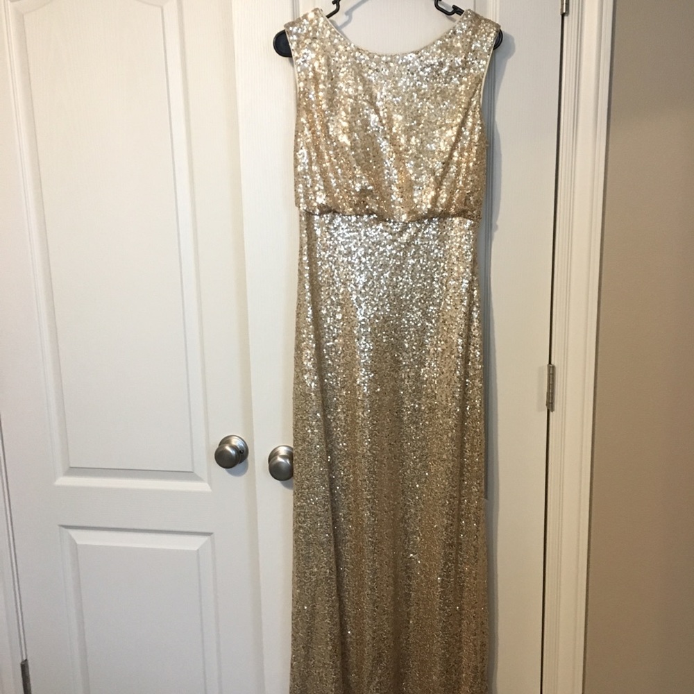 Gold Sequin Bridesmaid Dress